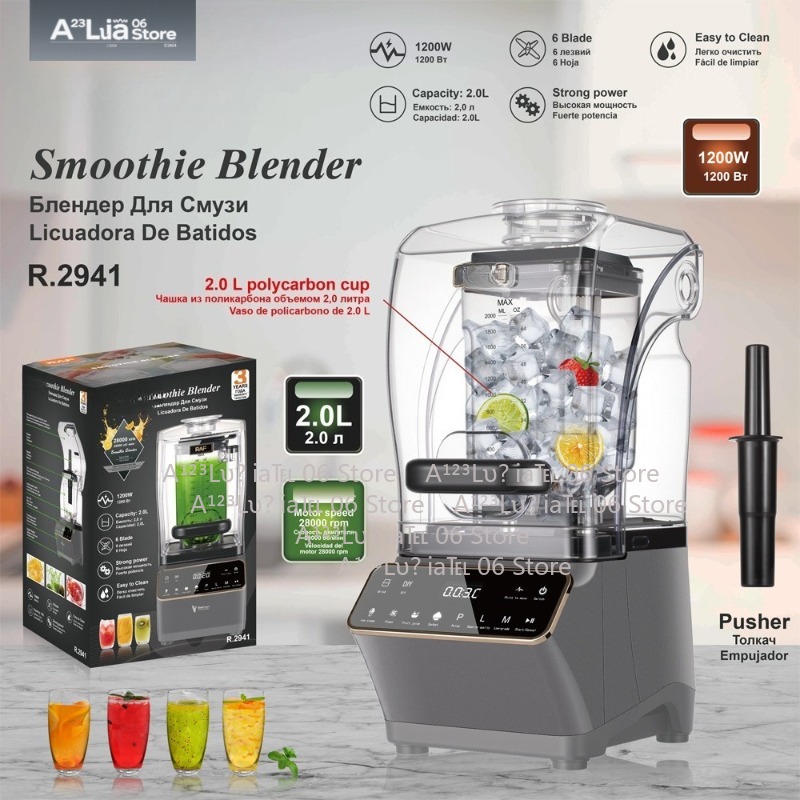 Blender High Power - 1200W krachtige smoothieblender, 2 liter, voor